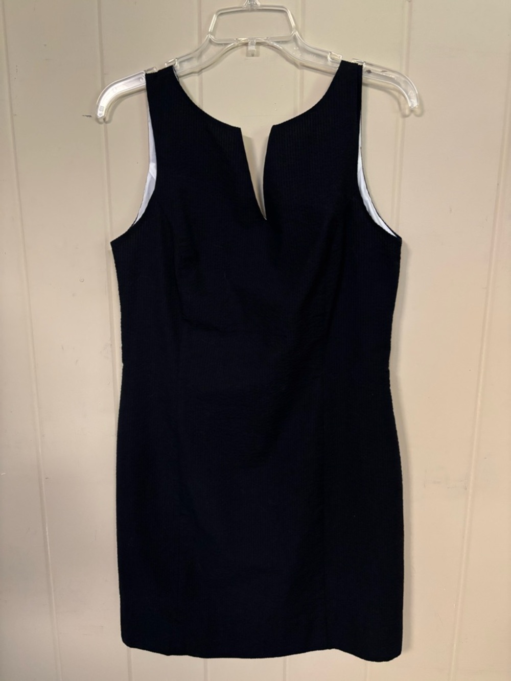 Lauren James Black Sleeveless Seersucker Dress | Size M | Classic Summer Style